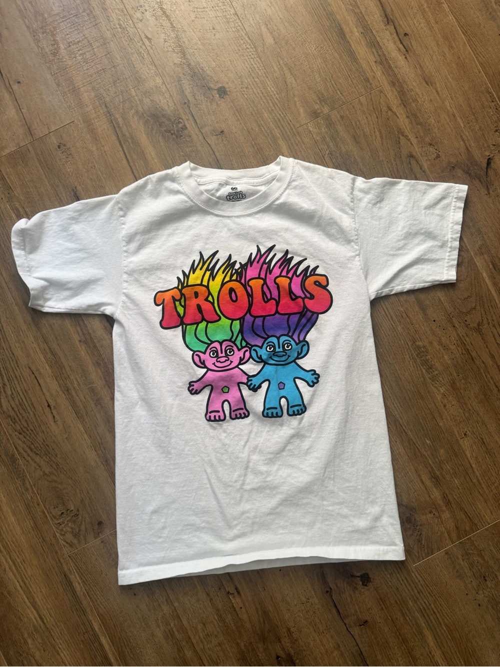 Retro 90s Style Good Luck Trolls T-Shirt DreamWorks 60th Anniversary Tee S